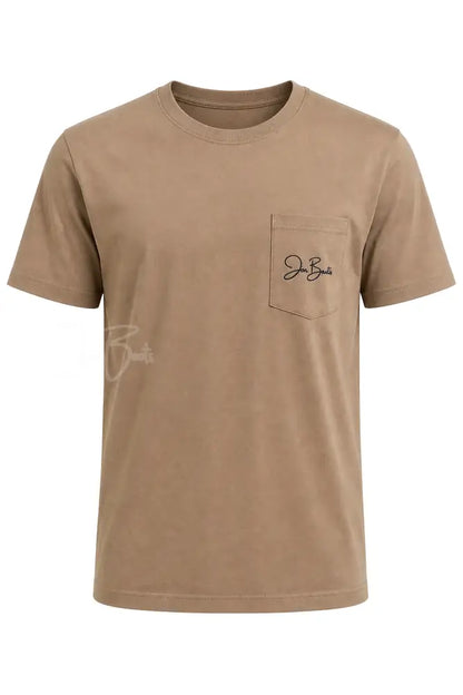 JM Signature Pocket Tee- Brown