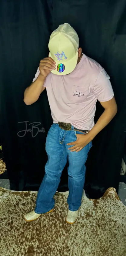 JM Signature Pocket Tee- Dusty Rose