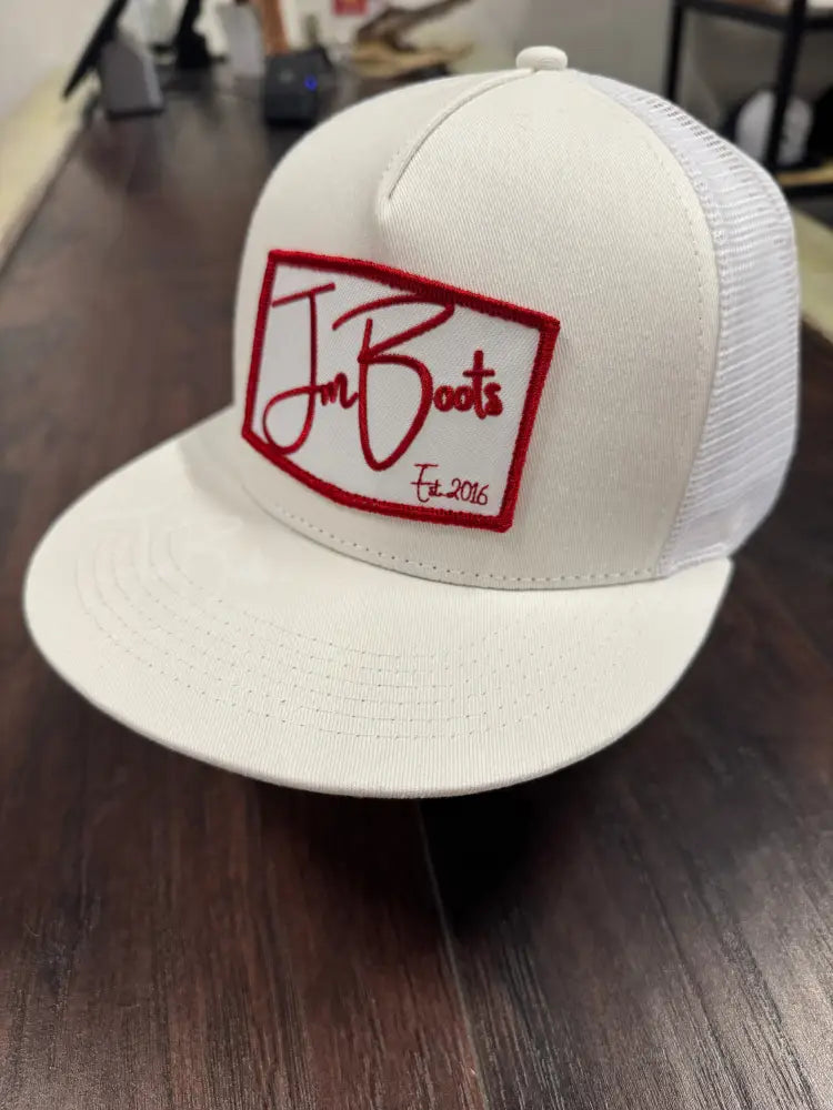 JM Signature white/dark red - Hats
