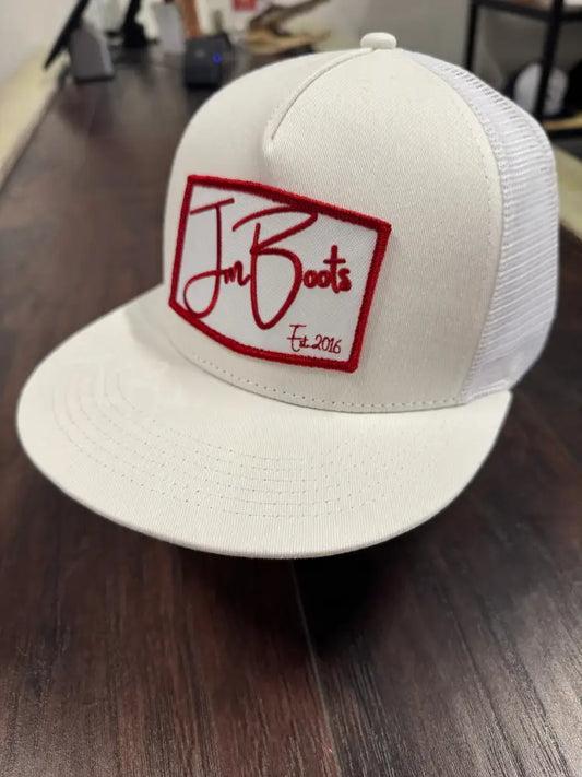 JM Signature white/dark red - Hats