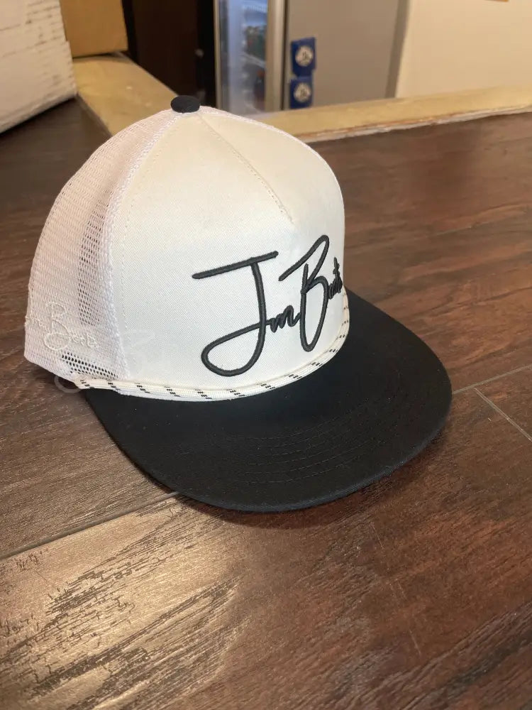 JM White and Black signature hat - Hats