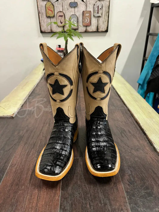 Ladies Black Caiman Belly sz 7.5ee - 7.5EE - Cowboy boots