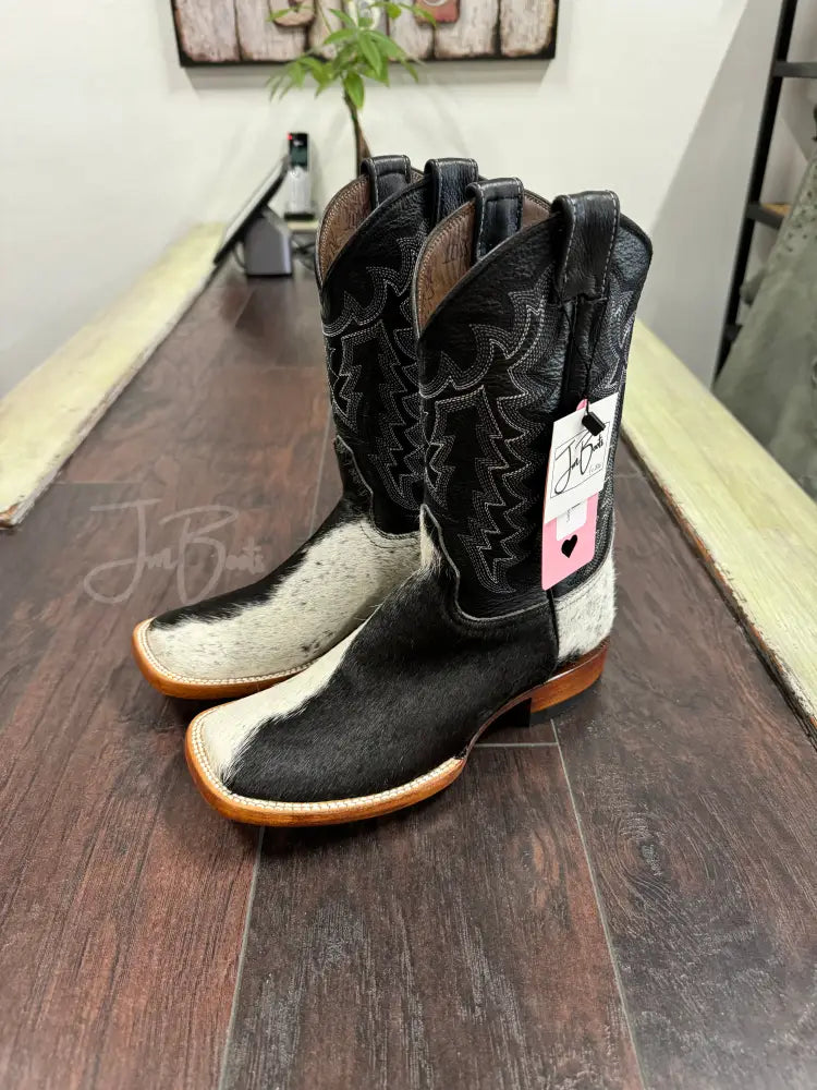 Ladies Cowhide-Bl/Wh - 6E