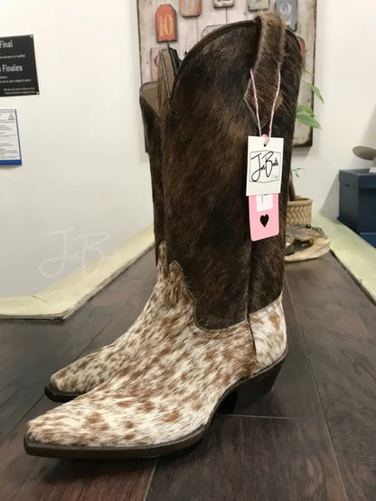 Ladies Cowhide br/wh - 8 EE - Boots