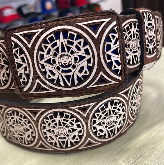 Laser Cut Belt-Aztec/Blue - 42