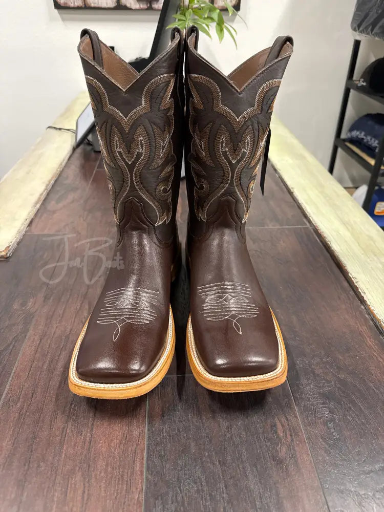 Leather- Dark Brown Bulldog Anti-slip - 9.5 EE - Boots