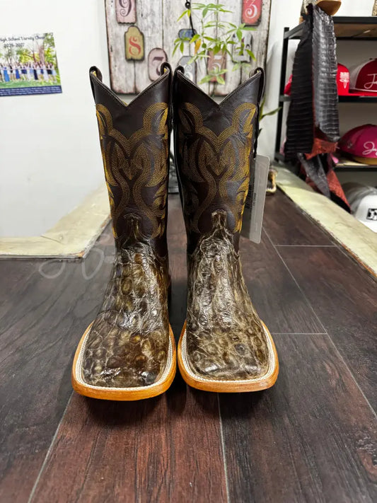 Marble Brown American Alligator Belly - 10 EE - Boots