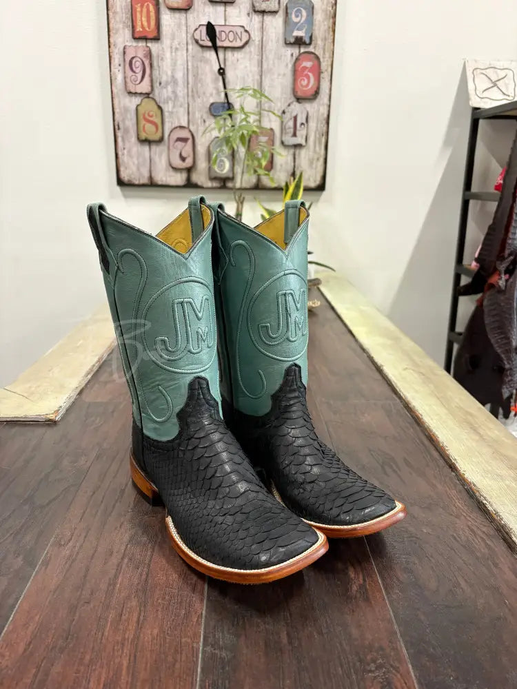 Matte Black Python - 9 EE - Exotic Boots