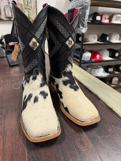 Men’s Rock’Em Cowhide bl/wh - Cowboy boots