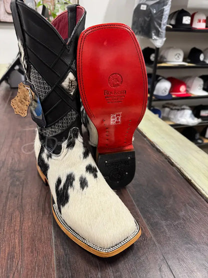 Men’s Rock’Em Cowhide bl/wh - Cowboy boots