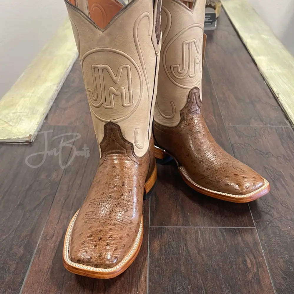 Ostrich Belly-Kango Tobacco - 8.5 EE - Boots