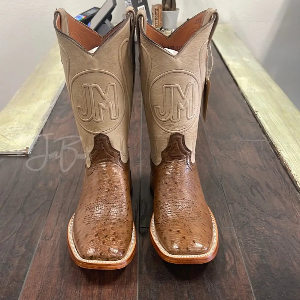 Ostrich Belly-Kango Tobacco - 8.5 EE - Boots