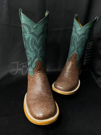 Ostrich Belly-Kango Tobacco - 9 1/2 E - Boots