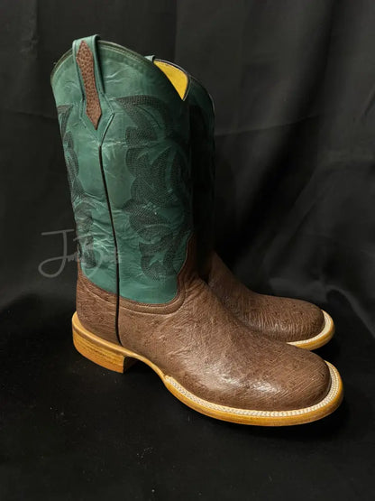 Ostrich Belly-Kango Tobacco - 9 1/2 E - Boots