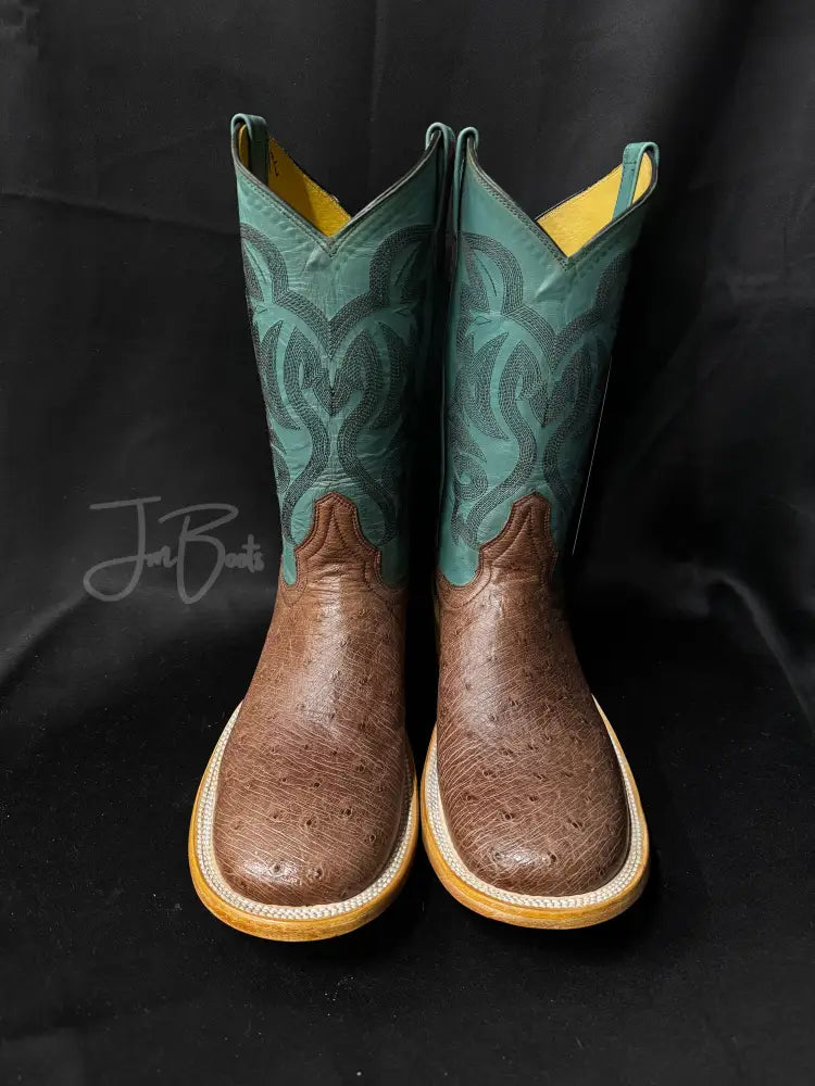 Ostrich Belly-Kango Tobacco - 9 1/2 E - Boots
