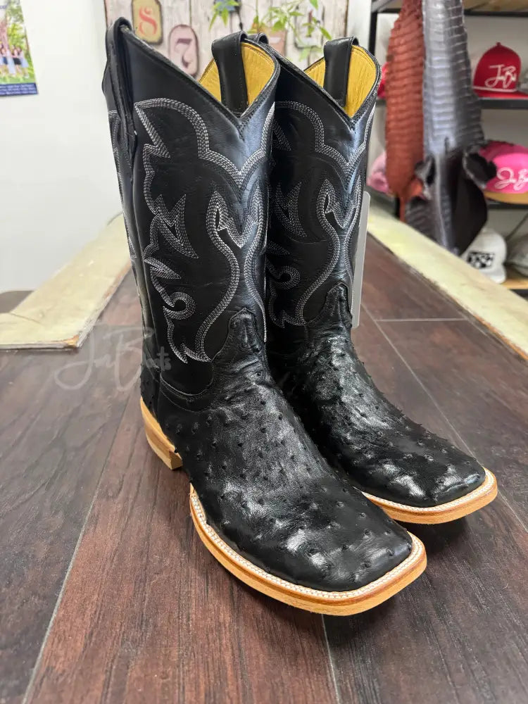 Ostrich black - 7 1/2 E - Boots