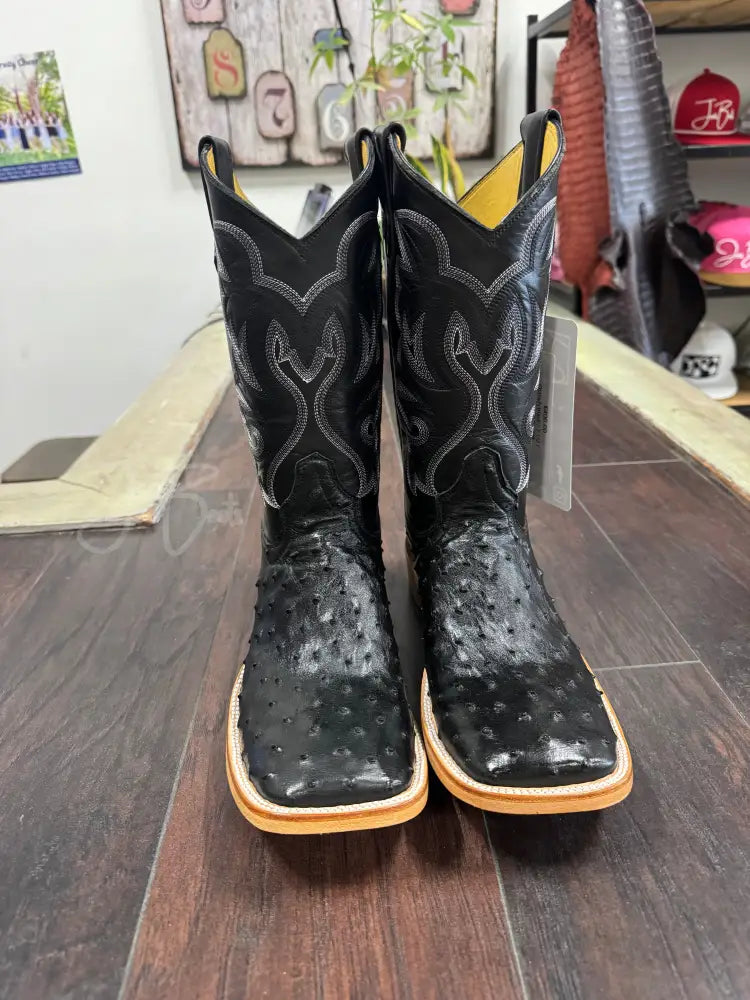 Ostrich black - 7 1/2 E - Boots
