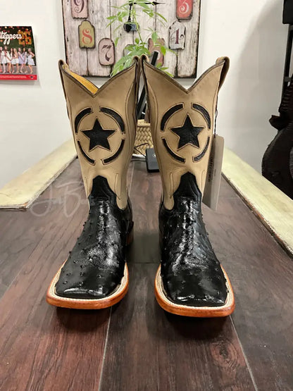 Ostrich Black Boots