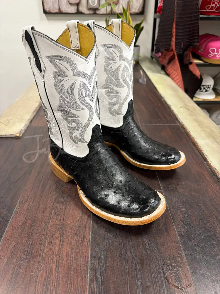 Ostrich- Black Round - 11 EE - Boots