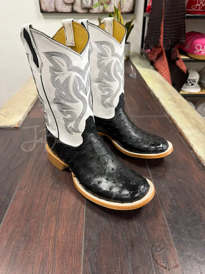 Ostrich- Black Round - 11 EE - Boots