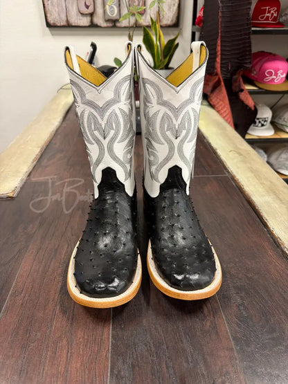 Ostrich- Black Round - 11 EE - Boots