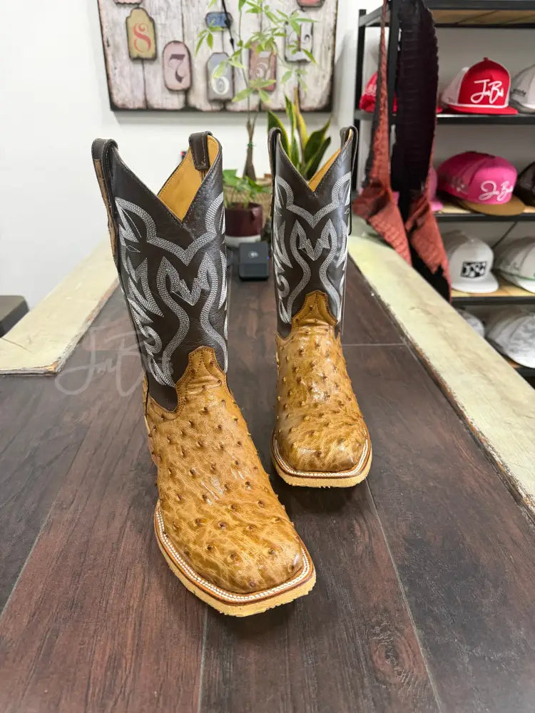 Ostrich- Brandy Bruciato Steel Toe - 10 EE - Boots
