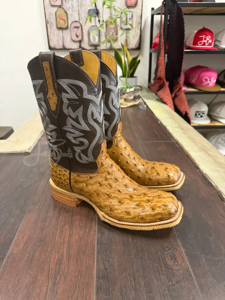 Ostrich- Brandy Bruciato Steel Toe - 10 EE - Boots
