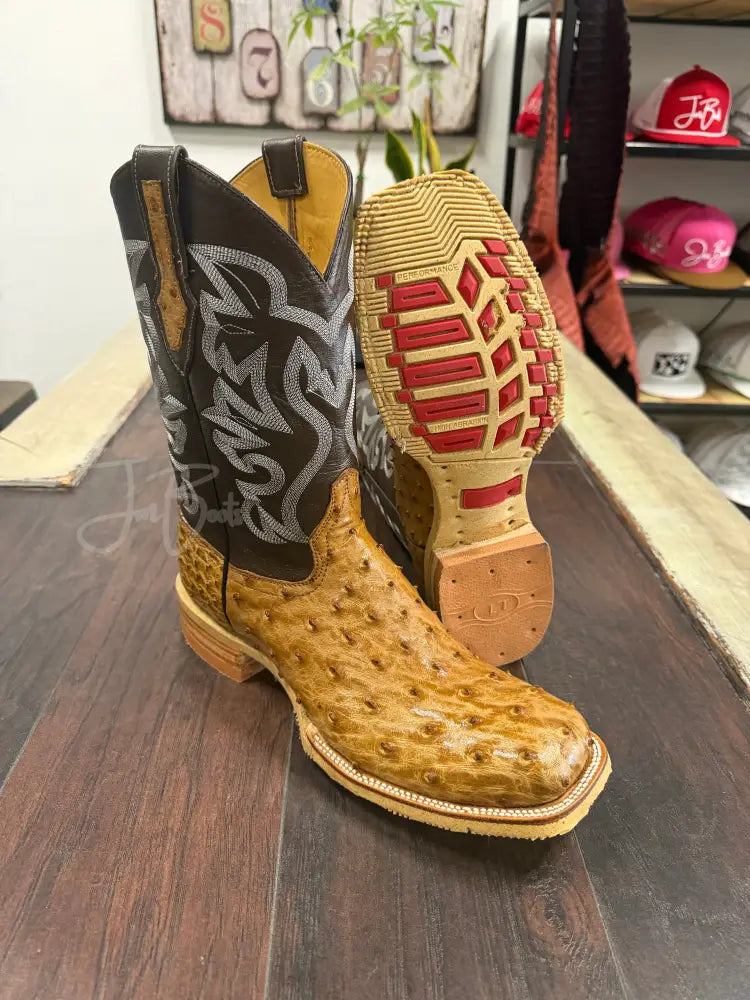 Ostrich- Brandy Bruciato Steel Toe - 10 EE - Boots