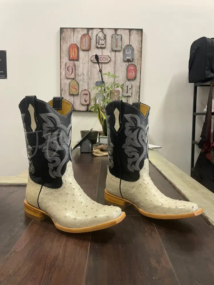Ostrich - Hueso - 9 1/2 D - Boots