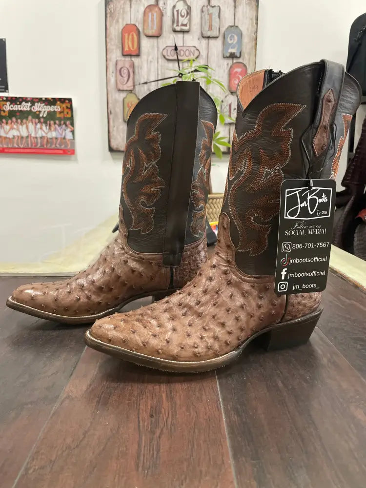 Ostrich Kango Tobacco W/ Zipper - 10 1/2 E - Boots