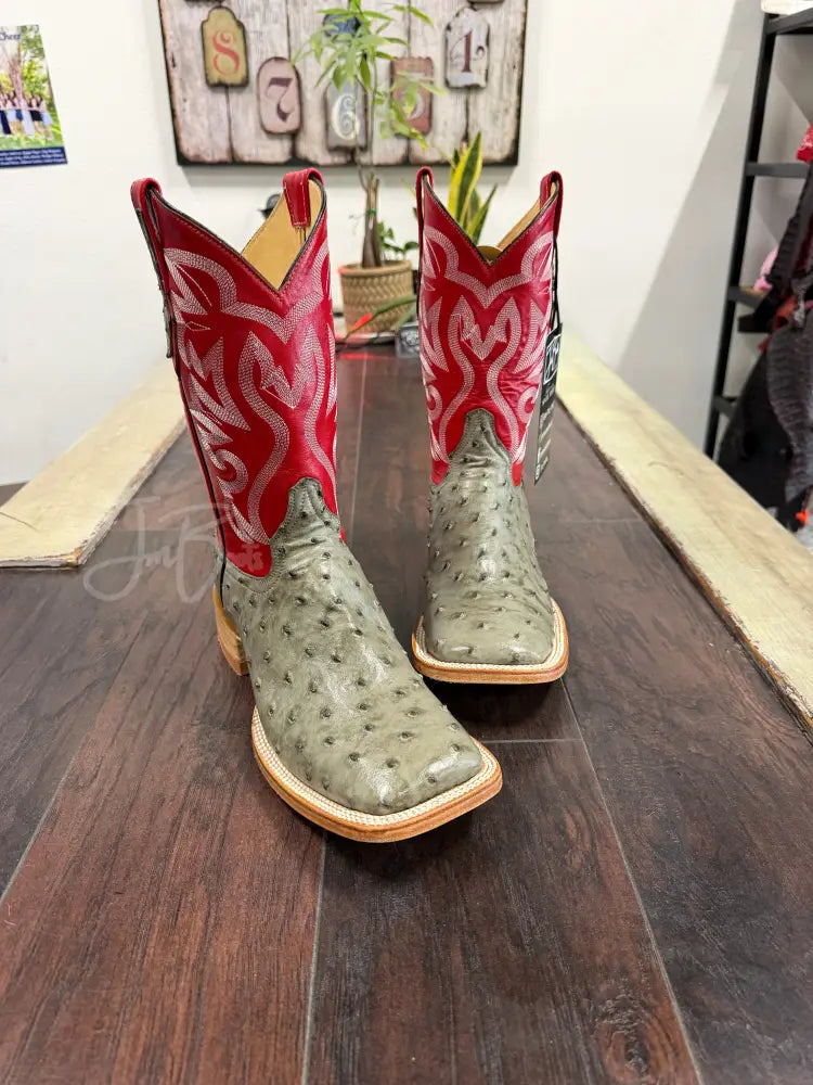 Ostrich- Serpentine Gray - Boots