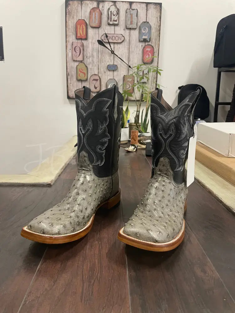 Ostrich- Serpentine Gray - 12 EEE - Boots