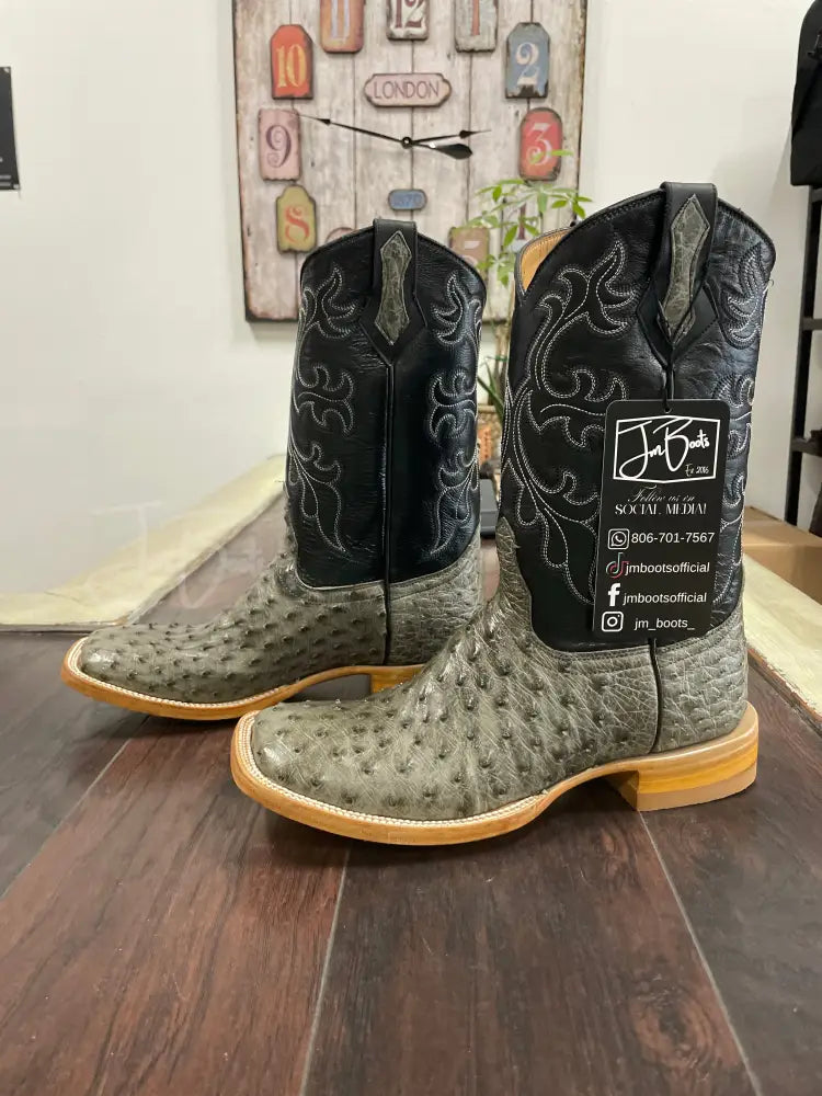 Ostrich- Serpentine Gray - Boots