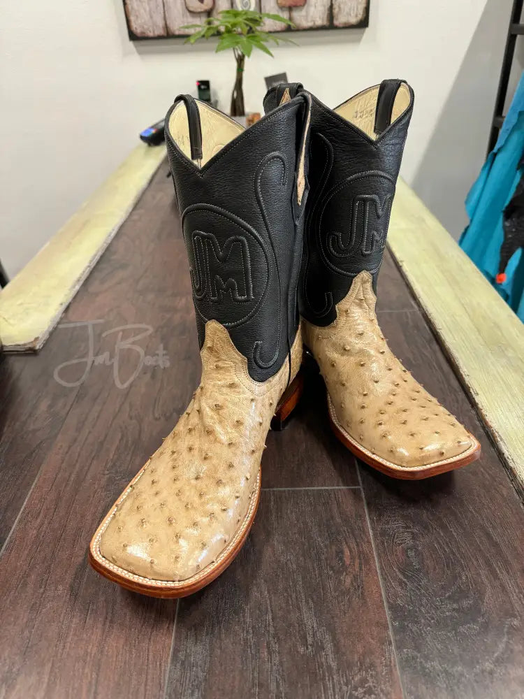 Ostrich- Tan Bruciato Double Stitched - Boots