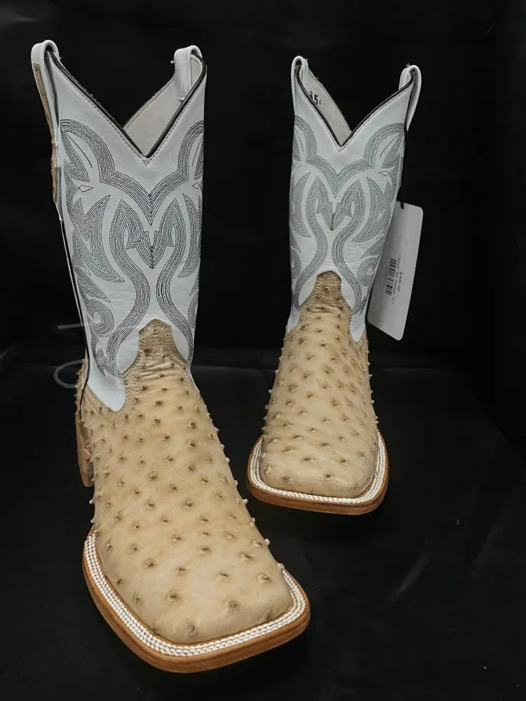 Ostrich Tan Vintage Boots