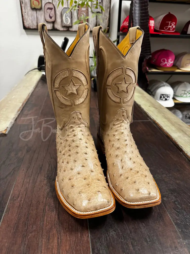 Ostrich Tan Vintage justin - Boots