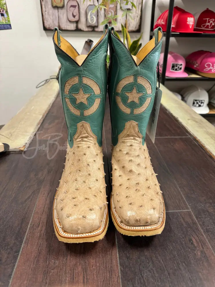 Ostrich Tan Vintage steel toe - 9 1/2 EE - Boots