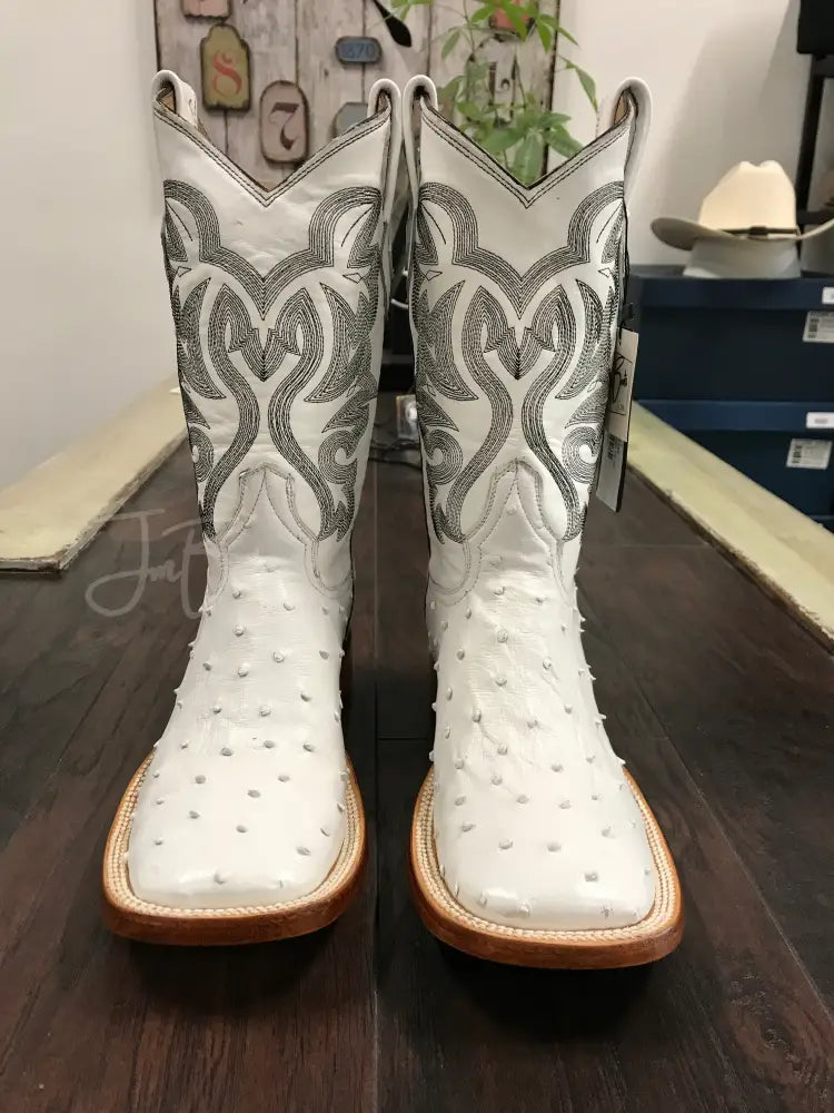 Ostrich - White - 6 EE - Boots