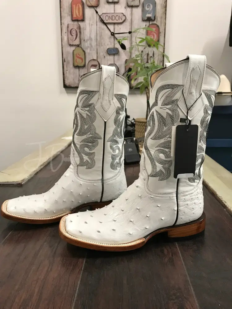Ostrich - White - 6 EE - Boots