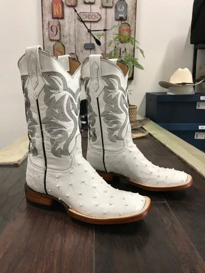 Ostrich - White - 6 EE - Boots
