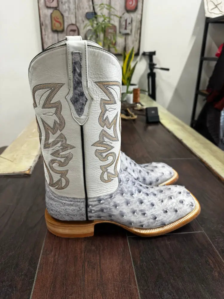 Ostrich- White Bruciato - Boots