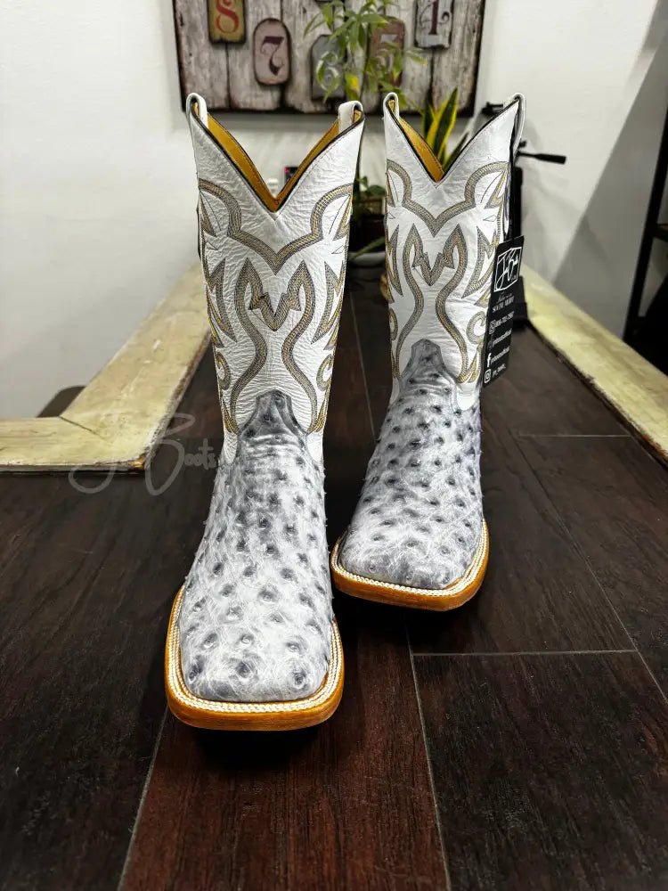 Ostrich- White Bruciato - Boots