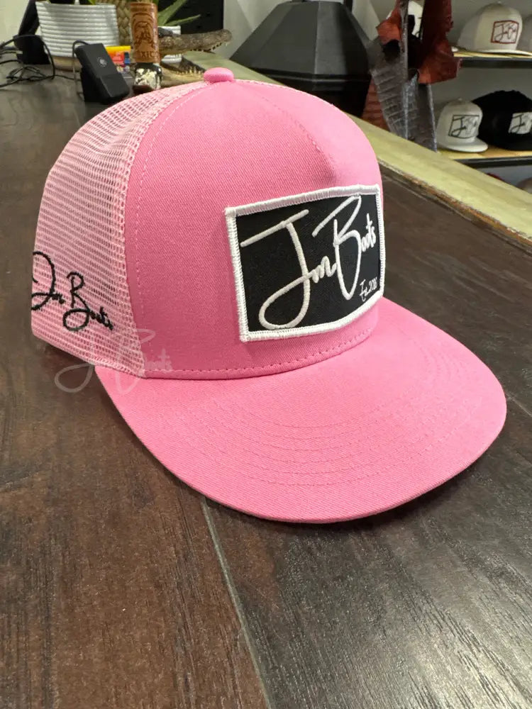 Pink JM w/ Black embroidered patch - Hats