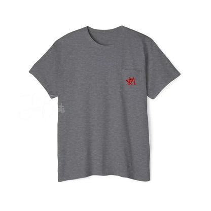 Pocket Tee — AM Red/Black Logo Graphite Heather / S T-Shirt