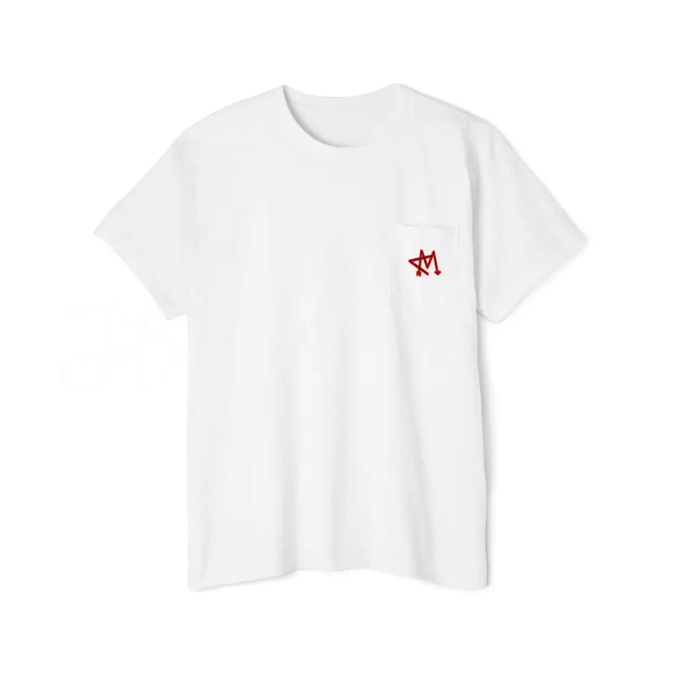 Pocket Tee — AM Red/Black Logo White / S T-Shirt