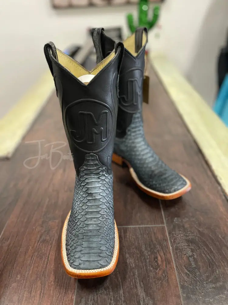 Python - Blue Gray double stitch Boots