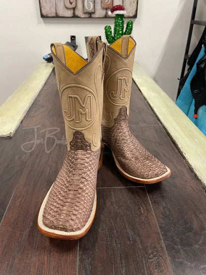 Python-Rustic Brown Double stitched - 5.5 D - Boots