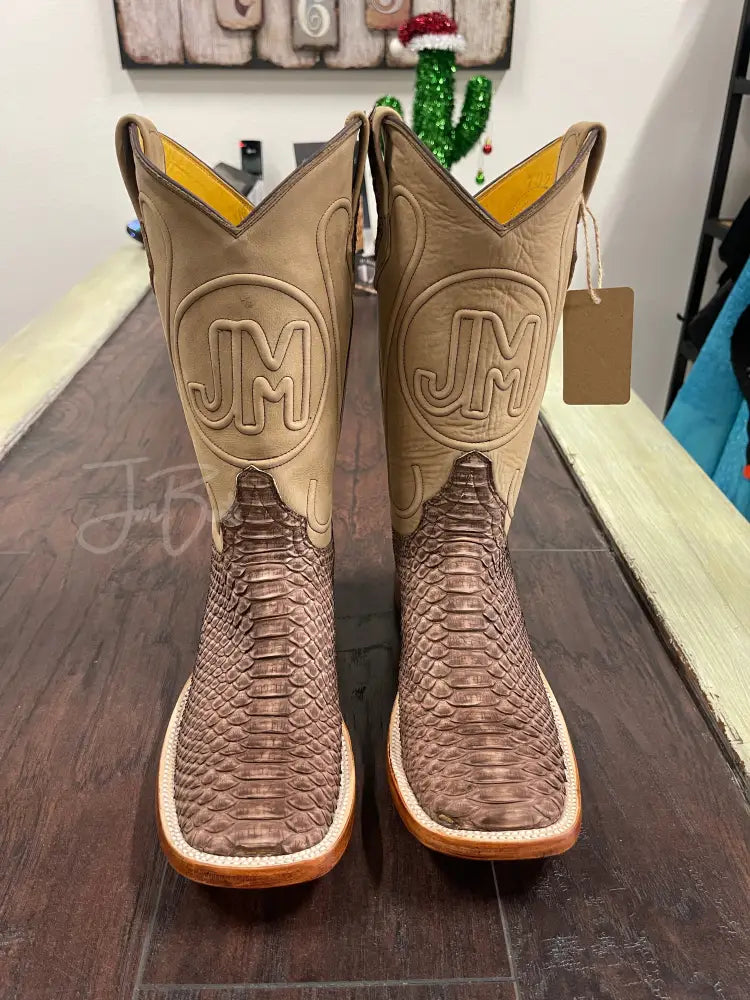 Python-Rustic Brown Double stitched - 7 D - Boots