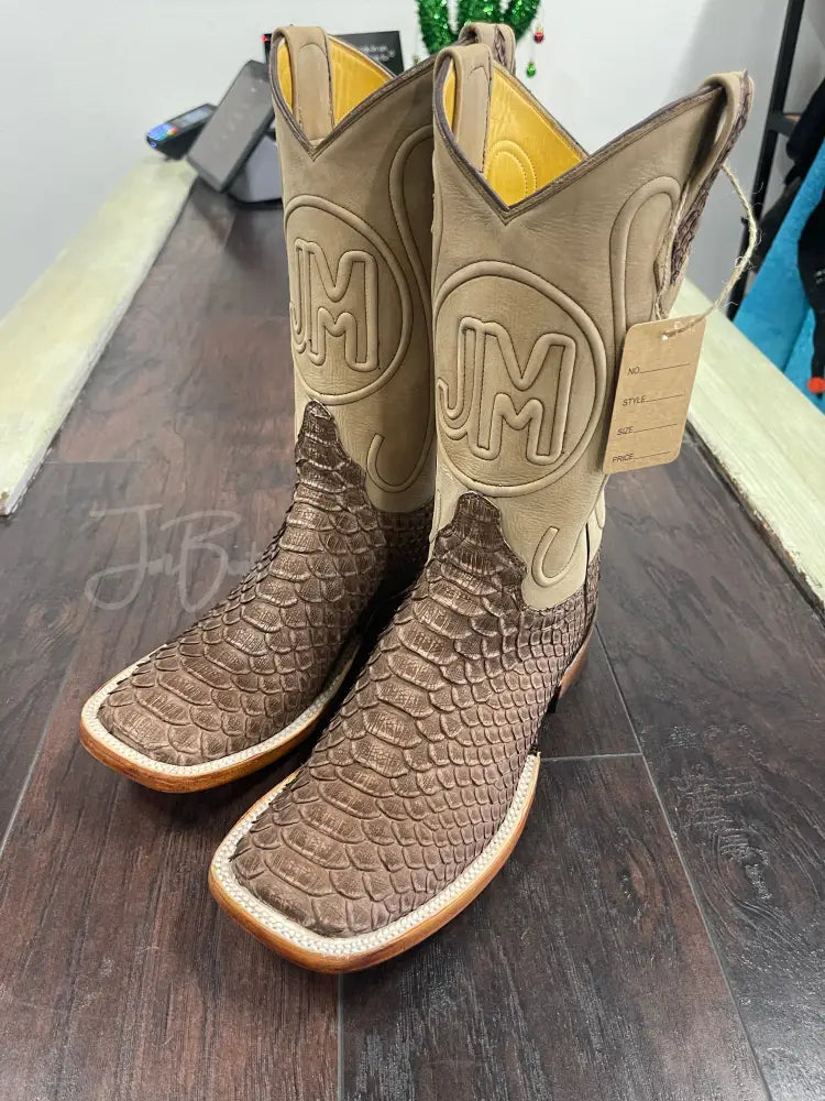 Python-Rustic Brown Double stitched - Boots