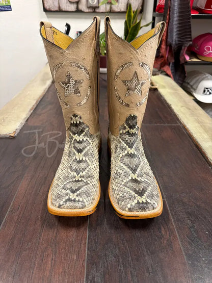 Rattlesnake- Natural w/ Ostrich - 8 1/2 EE